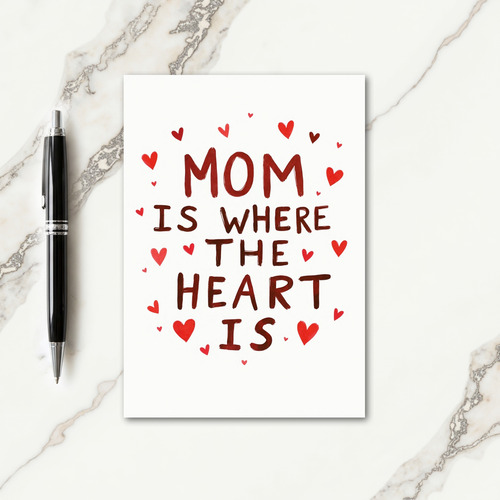 Heartfelt Mom Hand Drawn Script Card