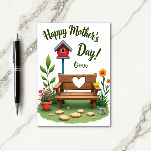 Heartfelt Mothers Day Bench Card