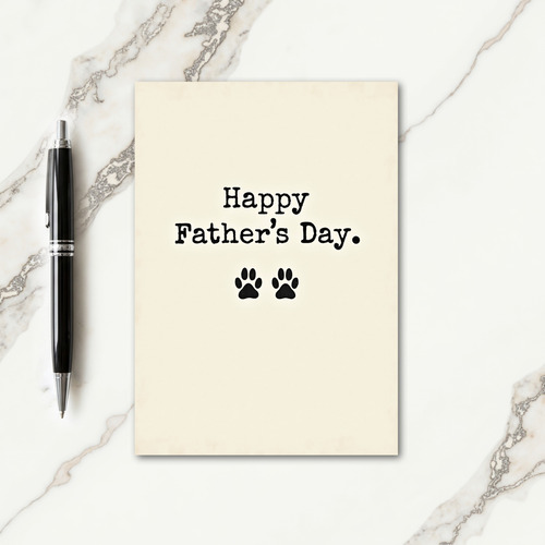 Heartfelt Paw Prints Fathers Day Card