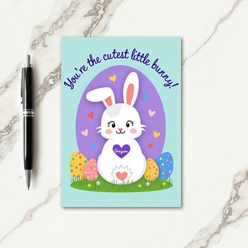 Heartfelt Rabbit Faux Foil Card