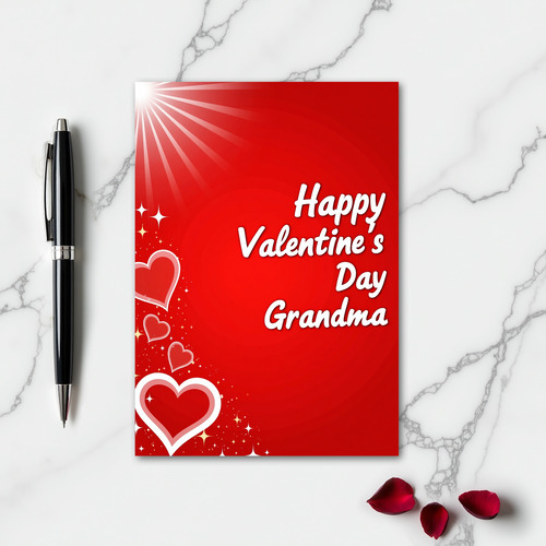 Heartfelt Red Valentines Grandma Card