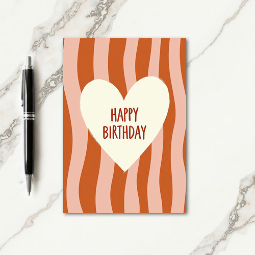 Heartfelt Stripe Birthday Card