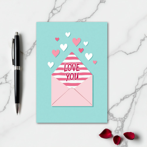 Heartfelt Striped Love You Card