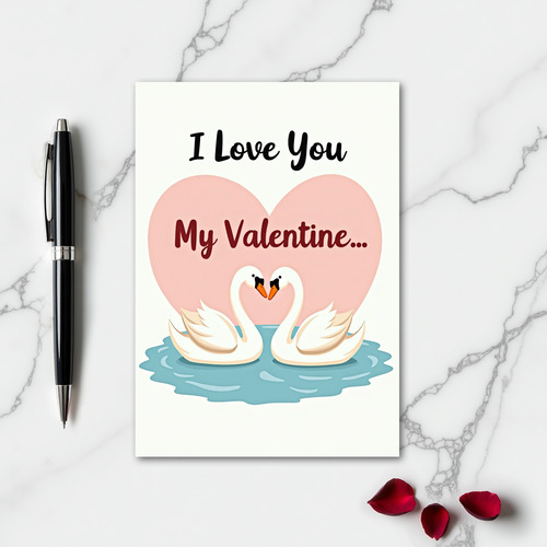 Heartfelt Swan Love Card