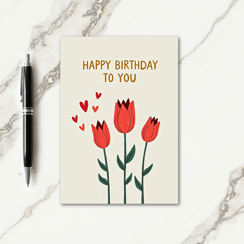 Heartfelt Tulip Birthday Card