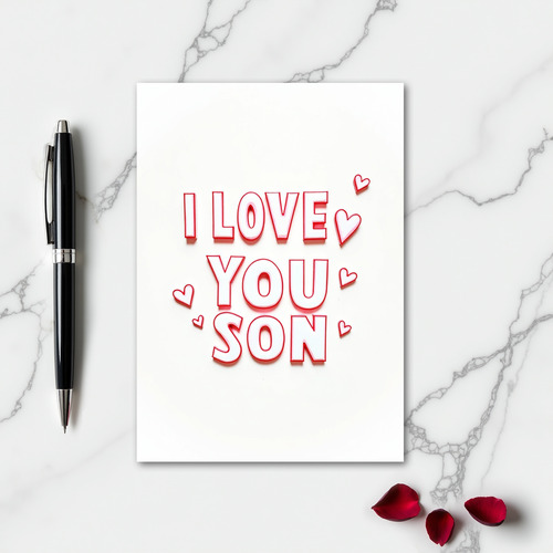 Heartfelt Typographic Son Card