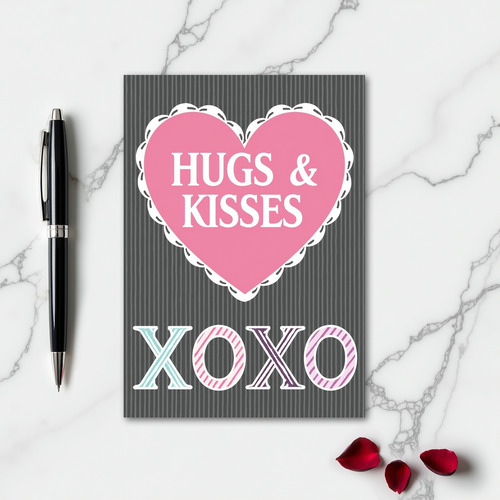 Heartfelt Vintage Hugs Kisses Card