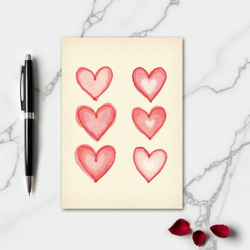 Heartfelt Watercolor Hearts Card