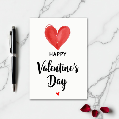 Heartfelt Watercolor Valentines Day Card