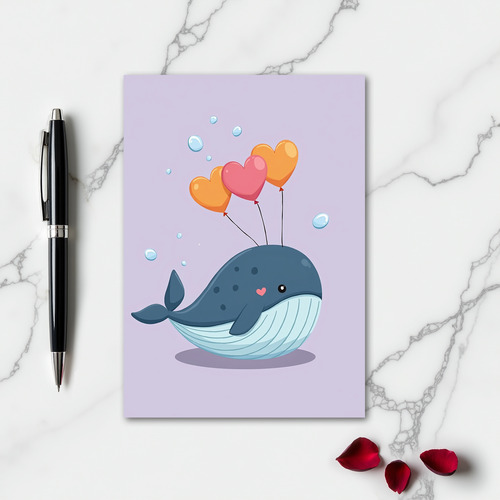 Heartfelt Whale Balloon Card