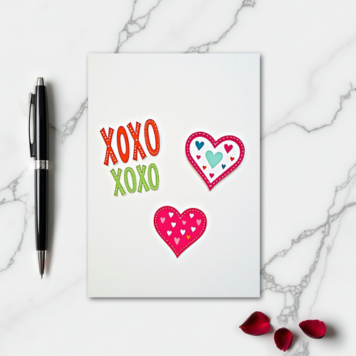 Heartfelt Xoxo Hearts Style Card