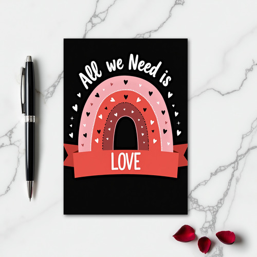 Hearts And Rainbow Love Card