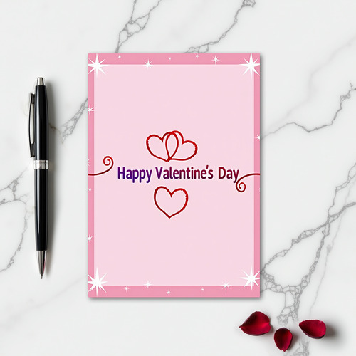 Hearts And Stars Valentines Card
