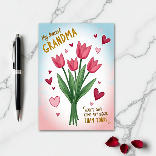 Hearts For Grandma Card
