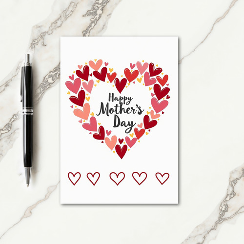 Hearts Happy Mothers Day Card