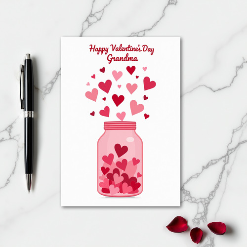 Hearts In A Jar Grandma Card