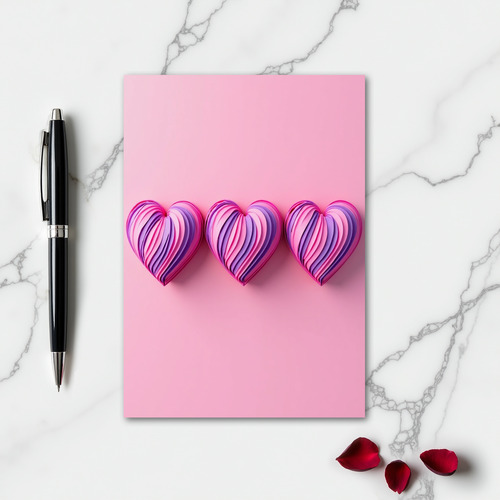 Hearts Paper Art Lovely Card