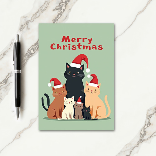 Heartwarming Cat Christmas Card