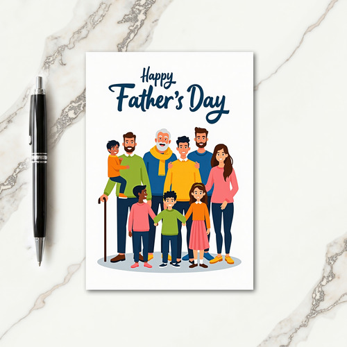 Heartwarming Fathers Day Family Card
