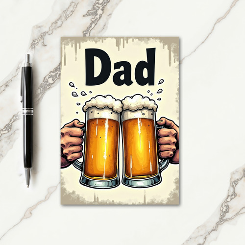 Hearty Cheers Fathers Day Card