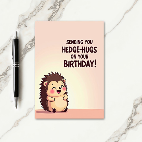 Hedge Hug Birthday Card