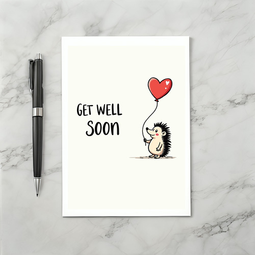 Hedgehog Get Well Card