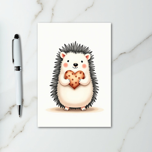 Hedgehog Heart Cookie Polka Dot Card