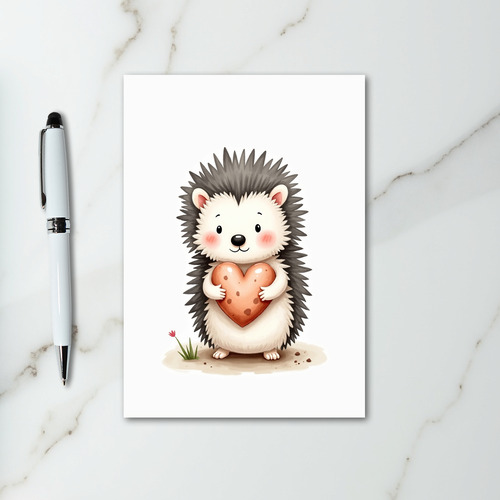 Hedgehog Love Heart Card