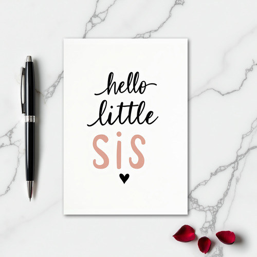 Hello Little Sis Simple Card