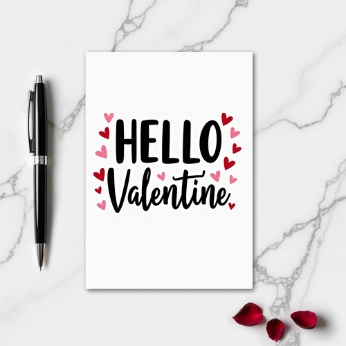 Hello Valentine Minimalist Card