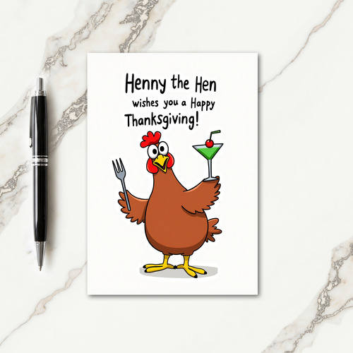 Henny The Hens Thanksgiving Card