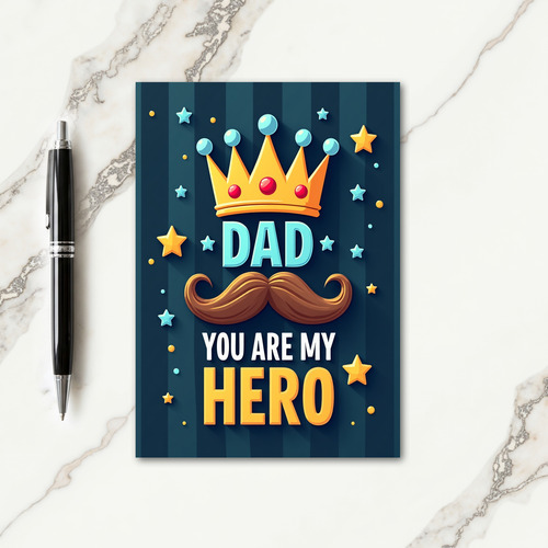 Hero Dad Golden Crown Card
