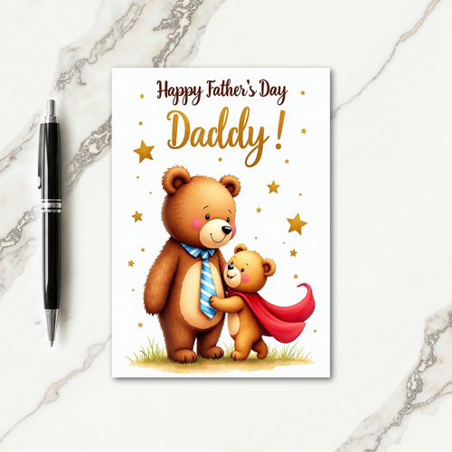 Hero Fathers Day Cape Bear Card