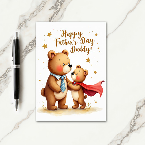 Hero Kid Fathers Day Scene Card