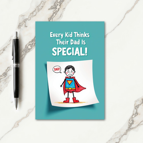 Heroic Fathers Day Drawing Card