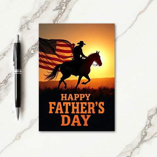 Heroic Fathers Day Sunset Card