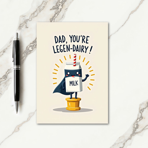 Heroic Milk Carton Fathers Day Card