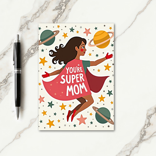 Heroic Mom Cosmic Mothers Day Card