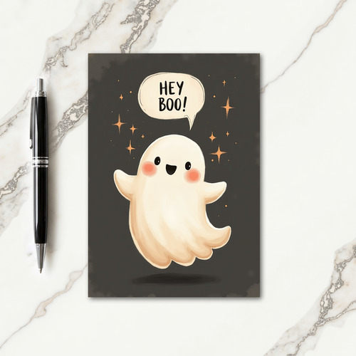 Hey Boo Friendly Ghost Card