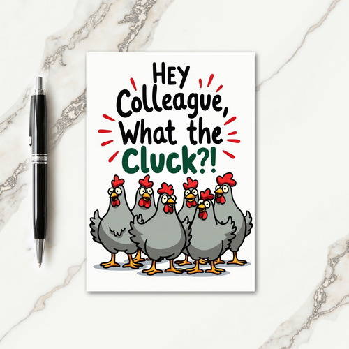 Hey Colleague What The Cluck Card