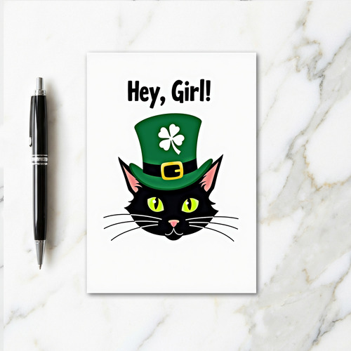 Hey Girl Glitter Texture Card