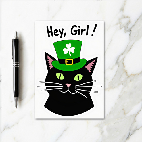Hey Girl Lucky Cat Card