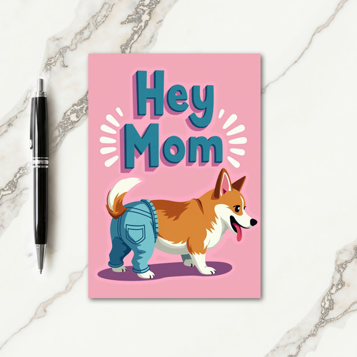 Hey Mom Happy Dog Pattern Card