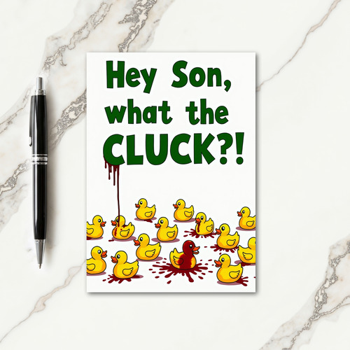 Hey Son What The Cluck Funny Card
