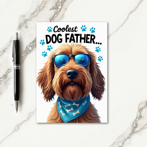 Hip Dog Father Portrait Card