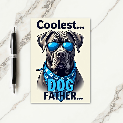 Hip Dog Fathers Day Greeting Card
