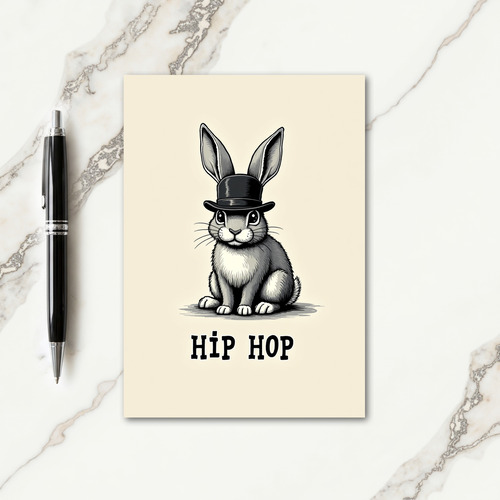 Hip Hop Rabbit Art Card