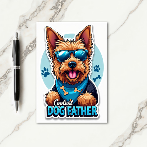Hip Terrier Fathers Day Card