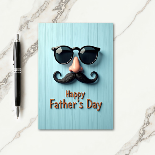Hipster Fathers Day Face Graphic Card