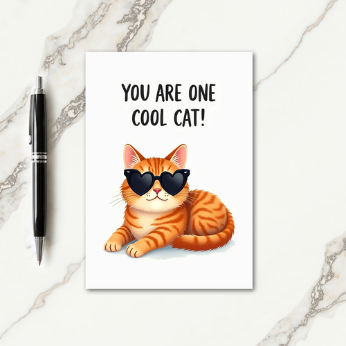 Hipster Tabby Fathers Day Card